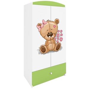 Skriňa Babydreams zelená – Medveď s kvetmi vyobraziť