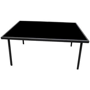 Záhradný sklenený ratanový stôl 150x90x70 cm čierny vyobraziť