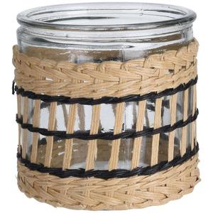 Svietnik s lanom, sklenená rúčka, 10x10cm vyobraziť