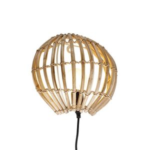 Rustikálna nástenná lampa z bambusu - Canna vyobraziť