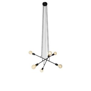 Moderné závesné svietidlo čierne 80 cm 6-svetlo - Sydney vyobraziť