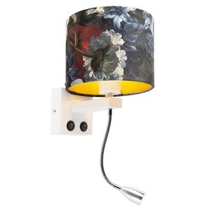 Moderná nástenná lampa biela s plyšovou kvetinovou tienidlom - Brescia vyobraziť