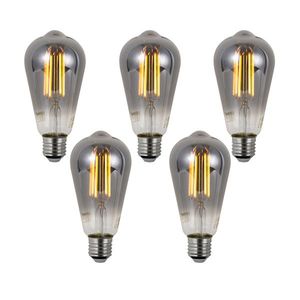 Sada 5 ks Inteligentné stmievateľné LED žiarovky E27 ST64 dymové 4, 9 W 150 lm 1800 K vyobraziť