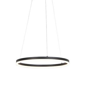 Dizajnové závesné svietidlo čierne 60 cm vrátane LED 3-stupňové stmievateľné - Anello vyobraziť