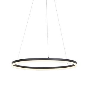 Dizajnové závesné svietidlo čierne 80 cm vrátane LED 3-stupňového stmievača - Anello vyobraziť