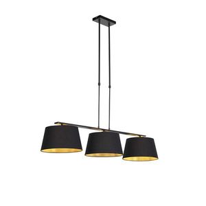 Závesné svietidlo s čiernymi a zlatými tienidlami z bavlny 32 cm - Combi 3 Deluxe vyobraziť