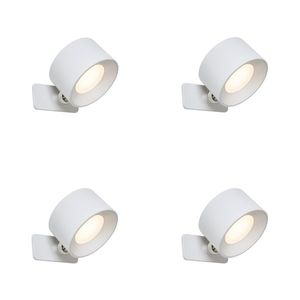 Sada 4 moderných nástenných a stropných svietidiel bielej farby vrátane LED nabíjateľných - Bright vyobraziť