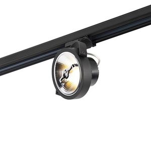 LED 3-fázové koľajnicové bodové svetlo čierne 15W 2700K vrátane AR111 - Expert vyobraziť