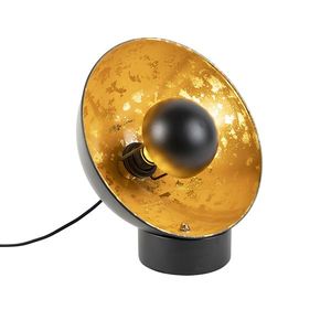 Priemyselná stolná lampa čierna so zlatým vnútrom - Magna Eglip vyobraziť