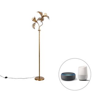 Inteligentná stojaca lampa zlatá 187 cm Vrátane 2 Wifi G95 - Botanica vyobraziť
