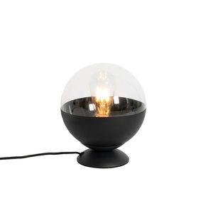 Retro stolná lampa čierna s čírym sklom - Eclipse vyobraziť