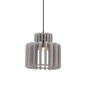 Retro závesná lampa čierna s hnedosivým tienidlom - Felt vyobraziť