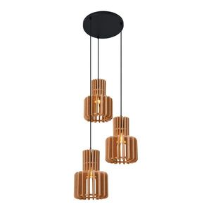 Retro závesná lampa čierna s oranžovou 3-svetlá - Felt vyobraziť