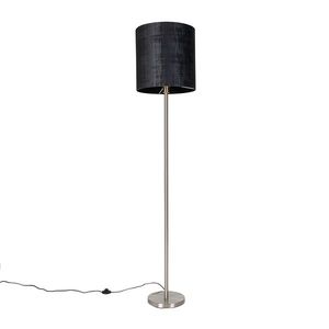 Moderná stojaca lampa oceľ s tienidlom čierna 40 cm - Simplo vyobraziť