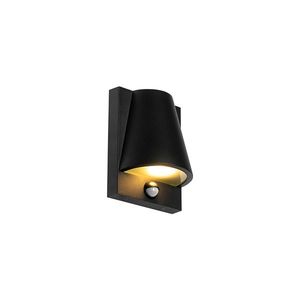 Vonkajšia nástenná lampa čierna IP44 s pohybovým senzorom - Femke vyobraziť