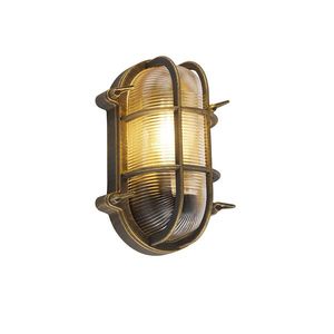 Nástenná a stropná lampa zlatá/mosadzná oválna IP44 - Noutica vyobraziť