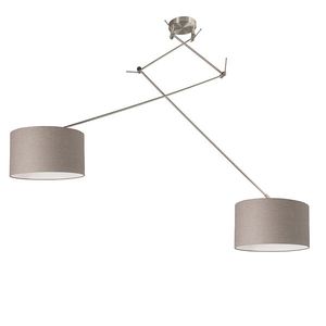 Oceľové závesné svietidlo s tienidlom 35 cm taupe nastaviteľné 2-svetlo - Blitz vyobraziť