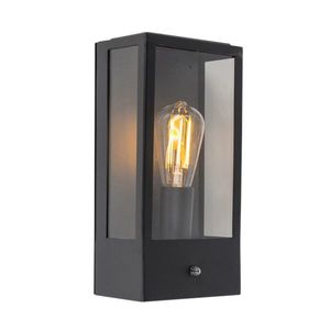 Vonkajšia nástenná lampa čierna s čidlom súmraku - Rotterdam vyobraziť