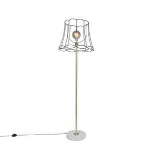 Retro stojaca lampa mosadz s rámom Granny čierny 45 cm - Kaso vyobraziť