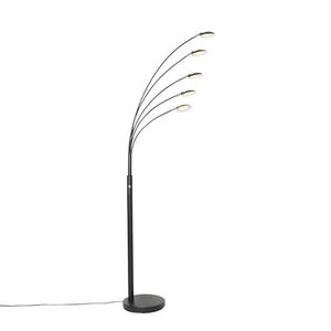 Dizajnová stojaca lampa čierna vrátane 5-žiarovkového stmievateľného LED - Sixties Trento vyobraziť