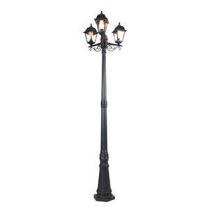 Klasická lampa s lampášom čierna 3 svetlá IP44 - Capital vyobraziť