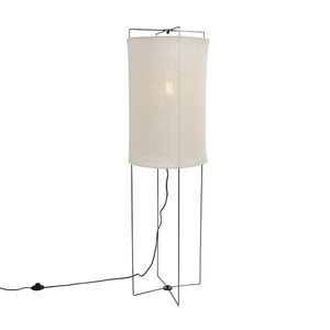 Dizajnová stojaca lampa béžová ľanová tienidlo - Rich vyobraziť