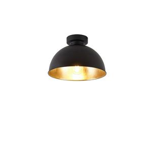 Priemyselné stropné svietidlo čierne & zlaté 28 cm - Magnax vyobraziť