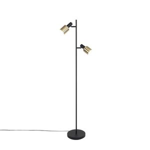 Inteligentná stojaca lampa čierna so zlatom vrátane 2 Wifi A60 - Stijn vyobraziť