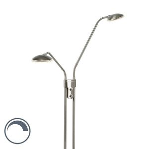 Moderná stojaca lampa z ocele s lampou na čítanie vrátane LED - Eva vyobraziť