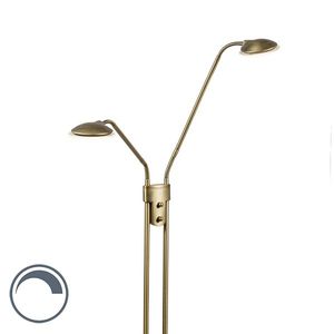 Moderná stojaca lampa bronzová s lampou na čítanie vrátane LED - Eva vyobraziť