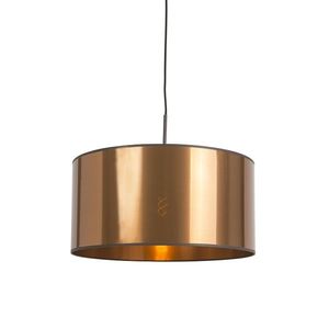 Závesné svietidlo v štýle Art Deco biele s medeným tienidlom 50 cm - Combi 1 vyobraziť