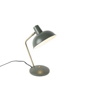 Retro stolná lampa zelená s bronzom - Milou vyobraziť