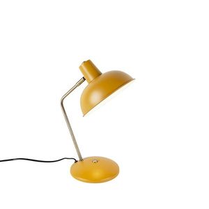 Retro stolná lampa žltá s bronzom - Milou vyobraziť