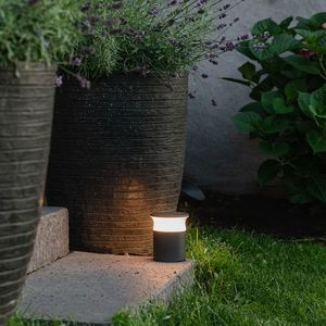 Moderná vonkajšia lampa tmavosivá 12 cm vrátane LED - Bar vyobraziť