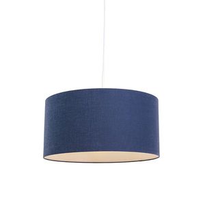 Moderné závesné svietidlo biele s antickým modrým tienidlom 50 cm - Combi 1 vyobraziť