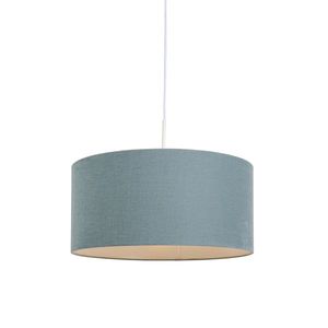 Závesné svietidlo biele s modrým tienidlom 50 cm - Combi 1 vyobraziť