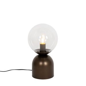 Stolná lampa Hotel Chic tmavá bronzová s čírym sklom - Pallon Trend vyobraziť