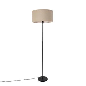 Stojaca lampa čierna nastaviteľná s tienidlom svetlohnedá 50 cm - Parte vyobraziť