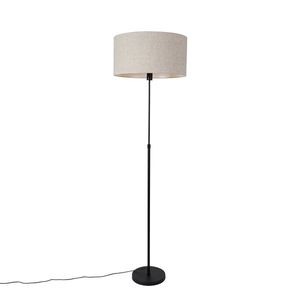 Stojaca lampa čierna nastaviteľná so svetlosivým tienidlom 50 cm - Parte vyobraziť