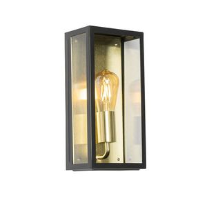 Priemyselná vonkajšia nástenná lampa čierna so zlatom IP44 - Rotterdam vyobraziť