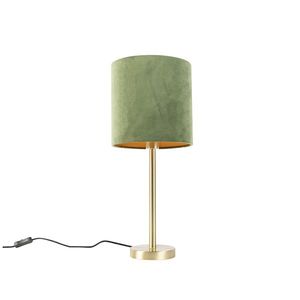 Botanická stolná lampa mosadz s zeleným tienidlom 25 cm - Simplo vyobraziť