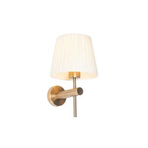 Moderná nástenná lampa biela s bronzom - Pluk vyobraziť