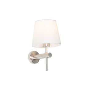 Moderná nástenná lampa biela s oceľou - Pluk vyobraziť