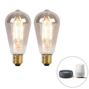 Sada 2 inteligentných LED žiaroviek E27 ST64 dymové 7W 400lm 1800K vyobraziť