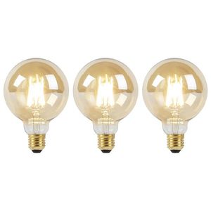 Sada 3 LED žiaroviek E27 Dim to Warm G95 zlatá 8W 806lm 2000-2700K vyobraziť