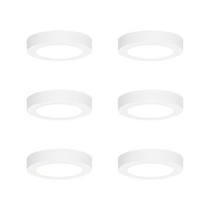 Sada 6 zapustených alebo povrchových bodových svetiel biela 14 cm vrátane LED 3-krokové stmievanie do tepla s prepínačom Dip - Trans vyobraziť
