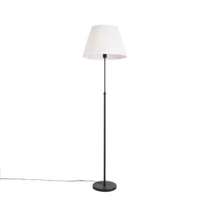Stojaca lampa čierna so skladaným tienidlom krémová 45 cm nastaviteľná - Parte vyobraziť