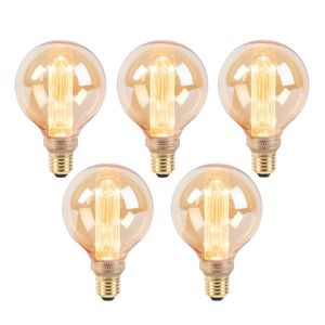Sada 5 LED žiaroviek G95 E27 5W 1800K jantárová 3-stupňovo stmievateľná vyobraziť