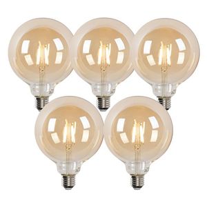 Sada 5 inteligentných LED žiaroviek E27 G125 zlatá 4, 9 W 470 lm 1800-4000 K vyobraziť