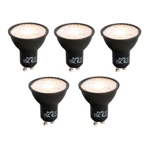 Sada 5 stmievateľných LED žiaroviek GU10 čiernych 6W 500lm 2700K vyobraziť
